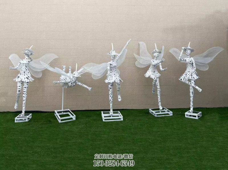 花仙子精靈雕塑，鏤空工藝制作，抽象卡通雕塑 (2)
