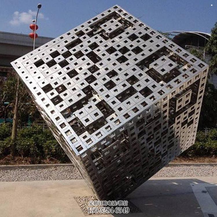 立方體雕塑精選，歐式風(fēng)格，鏤空立方體雕塑選定