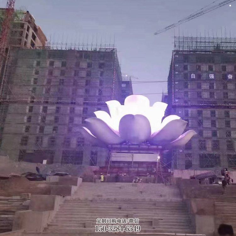 鏤空蓮花雕塑專供，鍛造工藝，燈光蓮花雕塑生產(chǎn)廠家