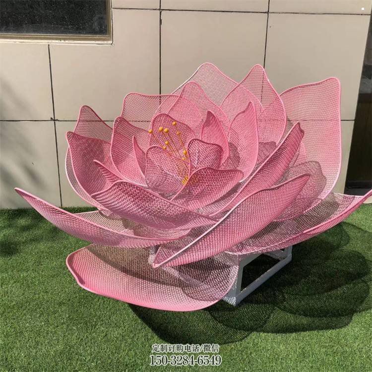 玫瑰花雕塑廠家，鋼管組合，烤漆鏤空玫瑰花雕塑定做