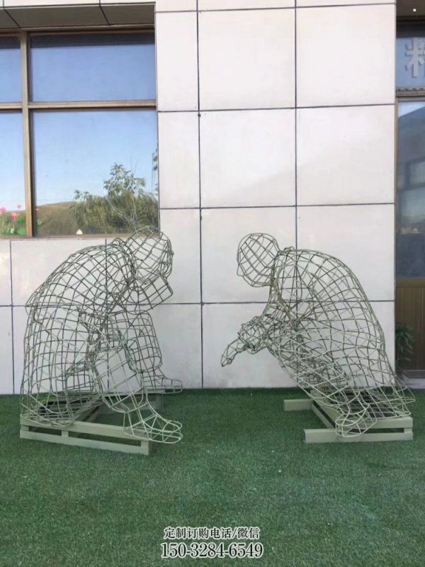 鏤空對弈雕塑標(biāo)準(zhǔn)，廣場雕塑，鐵藝民俗人物雕塑供給