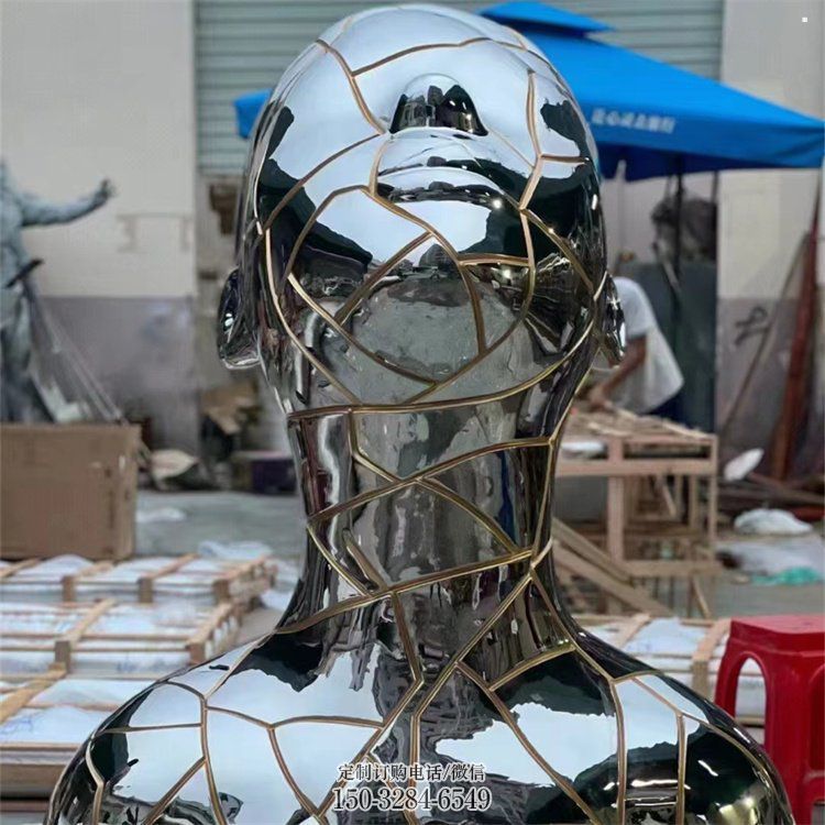 白鋼人頭像雕塑制造商，鋼管組合，鏡面人頭像雕塑優(yōu)選