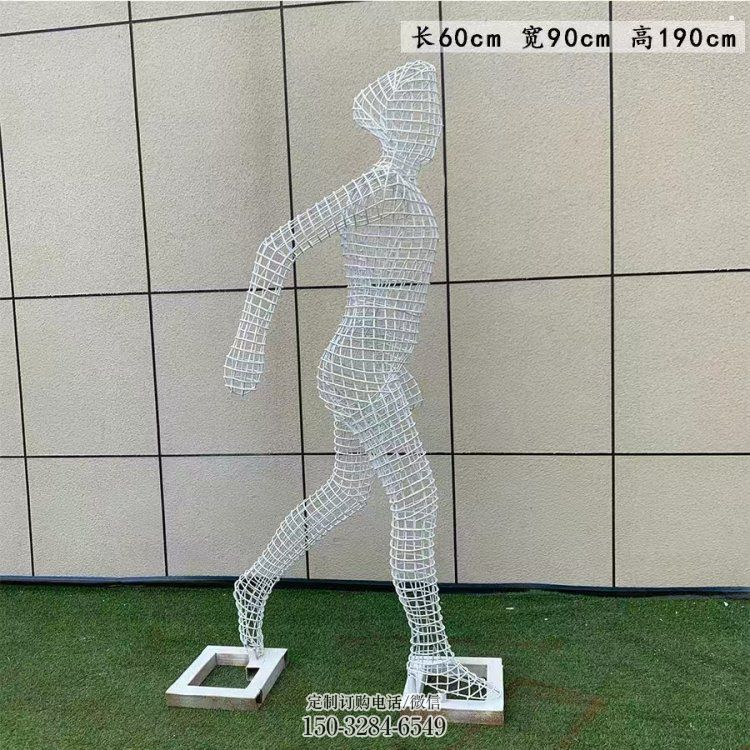 鏤空體育雕塑展品，室外軟裝，鐵藝人物雕塑訂做