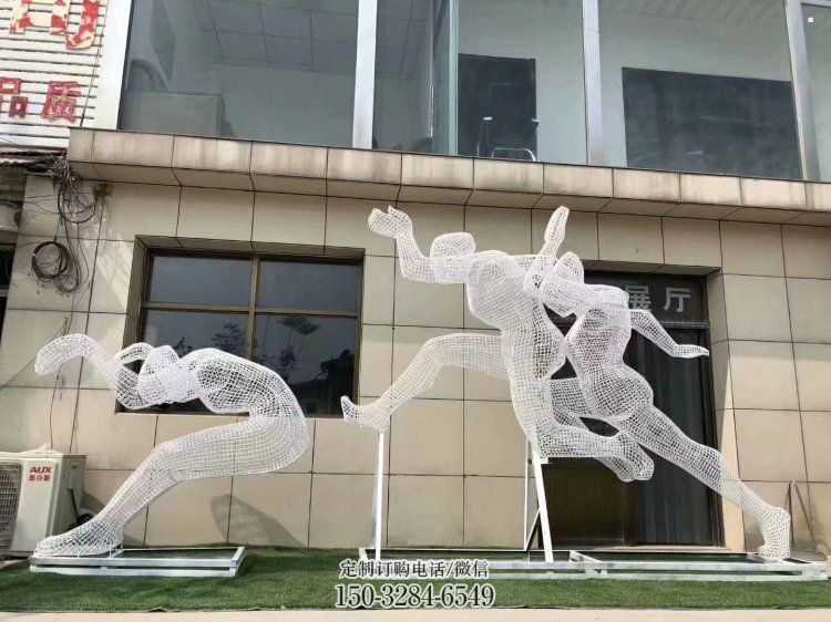 鏤空運(yùn)動(dòng)員雕塑生產(chǎn)，廣場(chǎng)雕塑，鐵藝體育人物雕塑展品